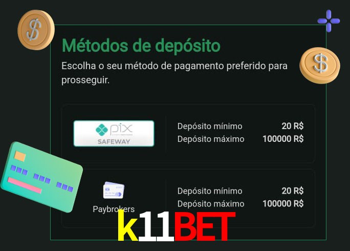 O cassino k11bet oferece uma grande variedade de métodos de pagamento